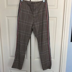 BB Dakota Brown Checkered Straight Leg Pants